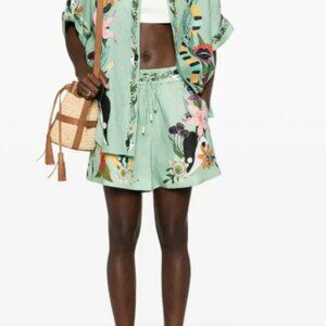 Alemais Meagan Green Linen Button Down Shirt